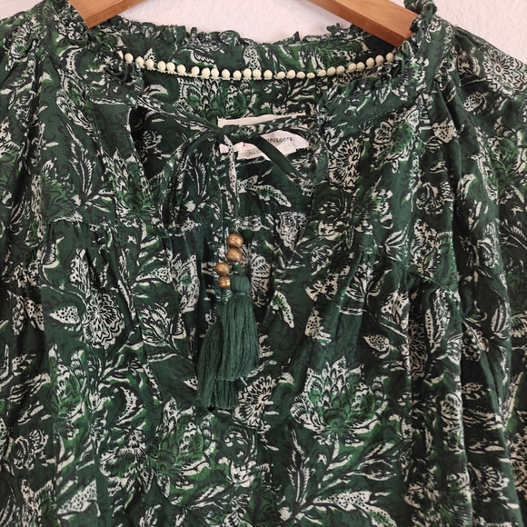 Anthropologie Green Floral Blouse - Picture 5 of 13